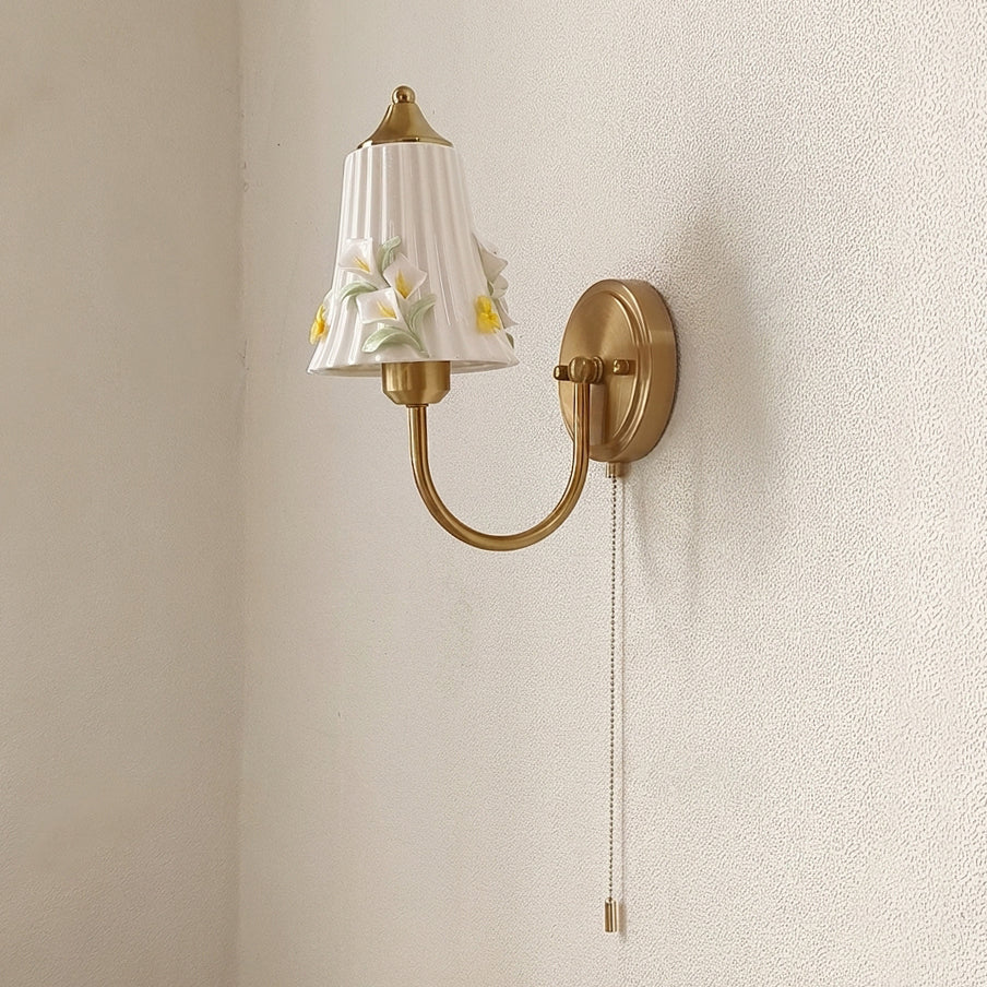 Floravia Curated Hand-Thrown Ceramic Wall Sconce – W 23cm x H 30cm  W 7.8 x H 11.8 finish configuration #1 #2 #3 #4 #5