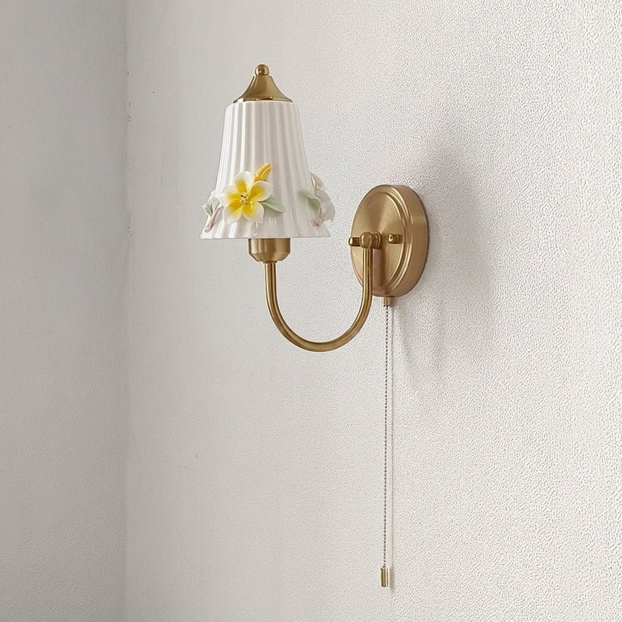 Floravia Curated Hand-Thrown Ceramic Wall Sconce – W 23cm x H 30cm  W 7.8 x H 11.8 finish configuration #1 #2 #3 #4