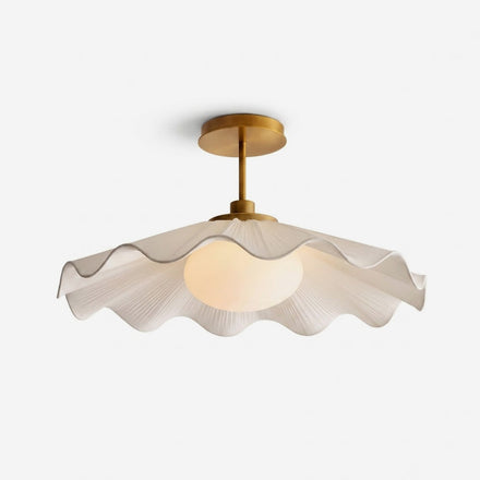 Flutara Curated Iron & Glass Flush Mount Ceiling