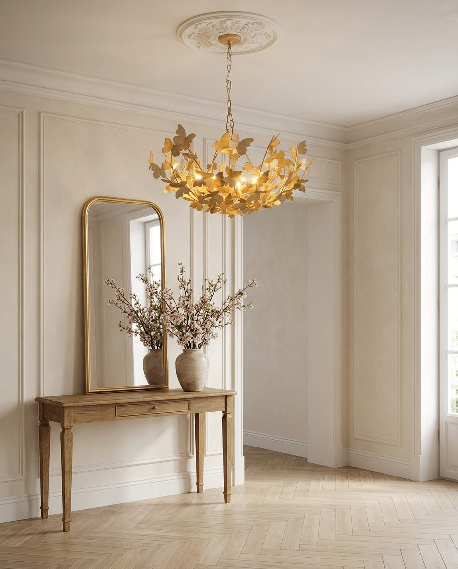 Gildwing Curated Solid Brass Chandelier – architectural ceiling profile