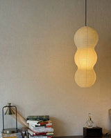 Washi Paper craftsmanship detail on Hisui Paper Curated Washi Paper Pendant Light