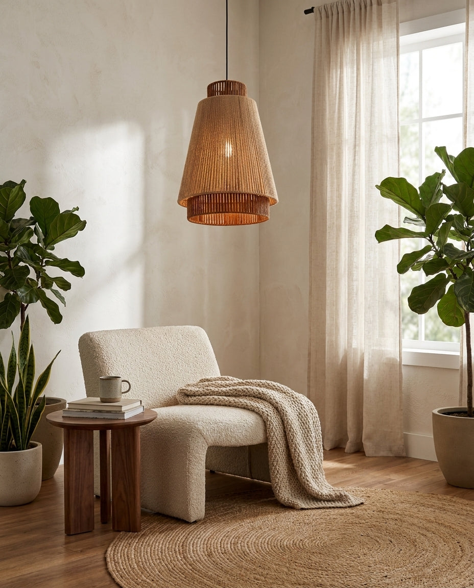 Hoshina Curated Finished Iron Pendant Light – dimensional scale reference