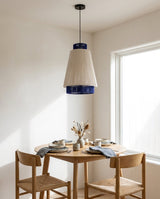 Hoshina Curated Finished Iron Pendant Light – side angled contour profile