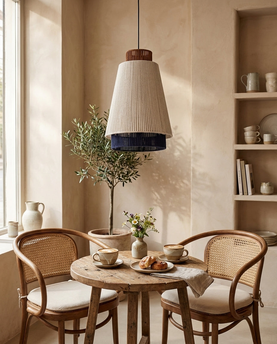 Hoshina Curated Finished Iron Pendant Light – full fixture elevation view
