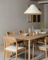 Kasumi Curated Washi Paper Pendant Light warm illuminated room view