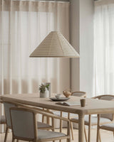 Kasumi Curated Washi Paper Pendant Light – spatial dining room perspective