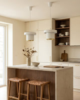 Kivaro Curated Iron & Glass Pendant Light – illuminated warm ambiance setting
