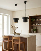 Kivaro Curated Iron & Glass Pendant Light – unlit natural material contrast