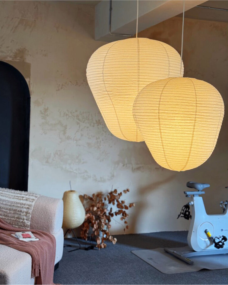Kiyora Curated Washi Paper Pendant Light – dimensional scale reference