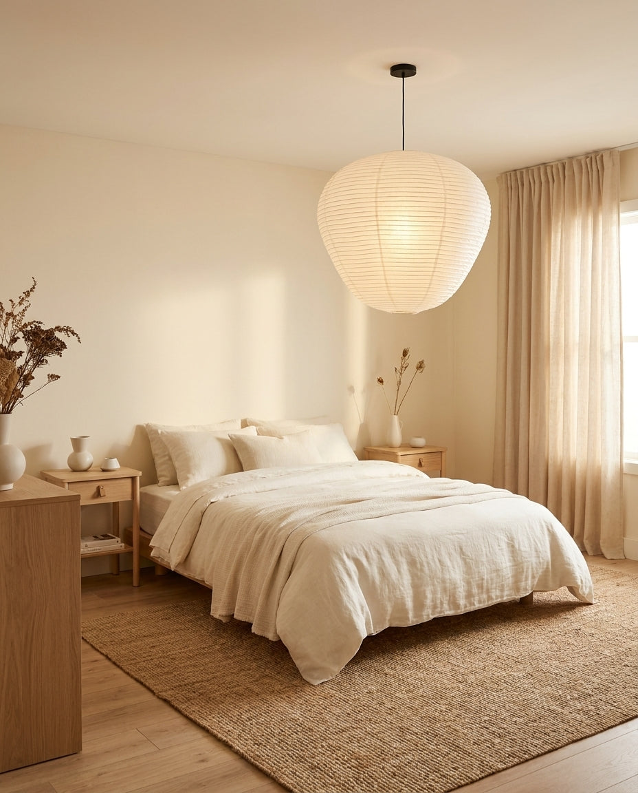 Kiyora Curated Washi Paper Pendant Light – handcrafted surface texture