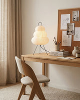 Haruno Curated Washi Paper Table Lamp – spatial dining room perspective