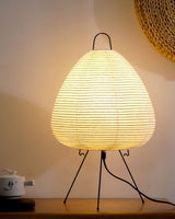 Haruno Curated Washi Paper Table Lamp warm illuminated room view