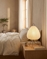 Haruno Curated Washi Paper Table Lamp – full fixture elevation view