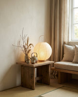 Kumo Curated Woven Rattan Table Lamp – dimensional scale reference