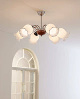 Larkmere Curated Mouth-Blown Frosted Glass Chand – side angled contour profile
