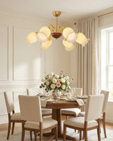 Larkmere Curated Mouth-Blown Frosted Glass Chand – unlit natural material contrast