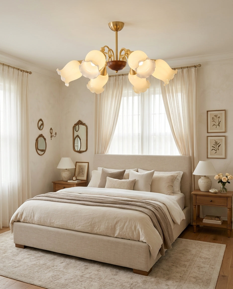 Larkmere Curated Mouth-Blown Frosted Glass Chand – handcrafted surface texture