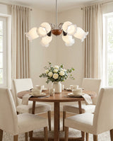Larkmere Curated Mouth-Blown Frosted Glass Chand – architectural ceiling profile