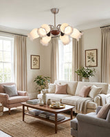Larkmere Curated Mouth-Blown Frosted Glass Chand – dimensional scale reference