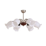 Larkmere Curated Mouth-Blown Frosted Glass Chand – 6 Heads Dia 74cm x H 40cm  ∅ 29.1 x H 15 finish configuration