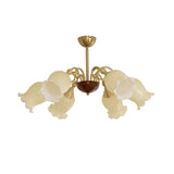 Larkmere Curated Mouth-Blown Frosted Glass Chand – 8 Heads Dia 84cm x H 40cm  ∅ 33 x H 15.7 finish configuration