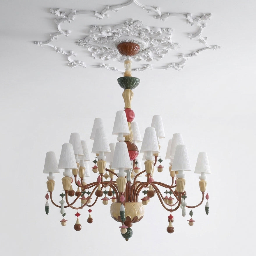 Lavinelle Curated Hand-Thrown Ceramic Chandelier – 8 + 8 + 4 Heads Dia 115cm x H finish configuration