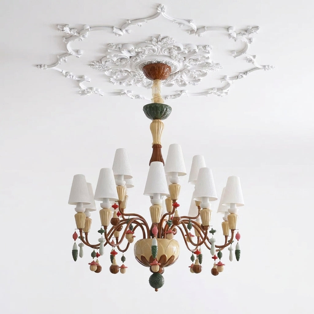 Lavinelle Curated Hand-Thrown Ceramic Chandelier – 6 Heads Dia 58cm x H 62cm ∅ 22.8 x finish configuration