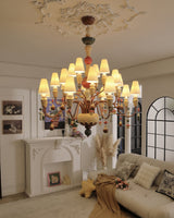 Lavinelle Curated Hand-Thrown Ceramic Chandelier – unlit natural material contrast