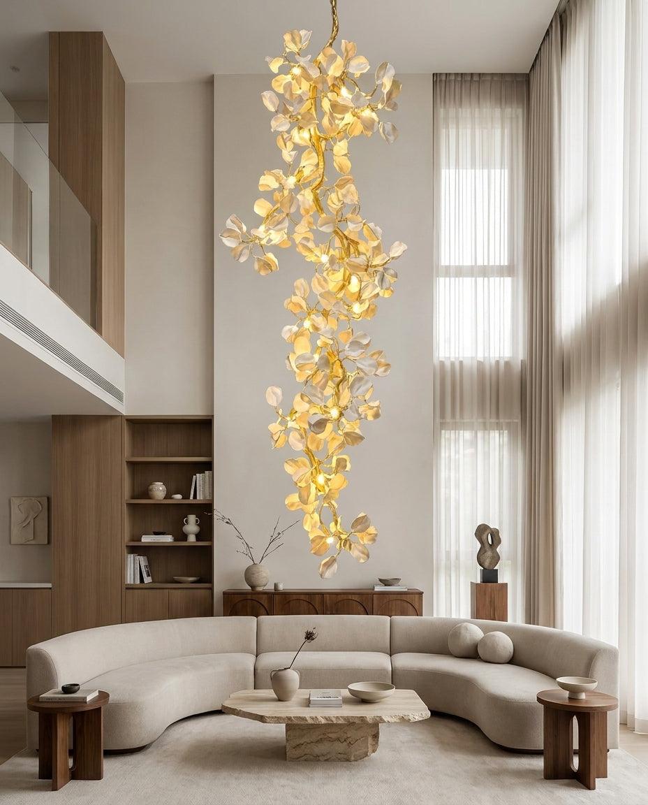 Liorwyn Curated Hand-Thrown Ceramic Chandelier – spatial dining room perspective