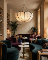 Livane Curated Finished Iron Pendant Light – illuminated warm ambiance setting