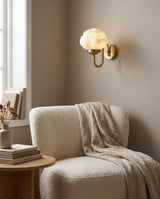 Lotus Flower Alabaster Wall Sconce – Ambient Illumination in Luxury Interior Setting View 6
