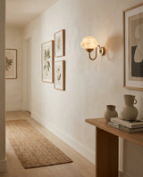 Lotus Flower Alabaster Wall Sconce – Handcrafted Material Texture and Detail View