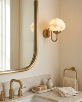 Lotus Flower Alabaster Wall Sconce – Ambient Illumination in Luxury Interior Setting View 4