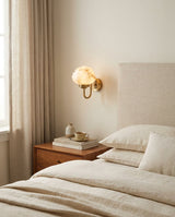 Lotus Flower Alabaster Wall Sconce – Ambient Illumination in Luxury Interior Setting View 7