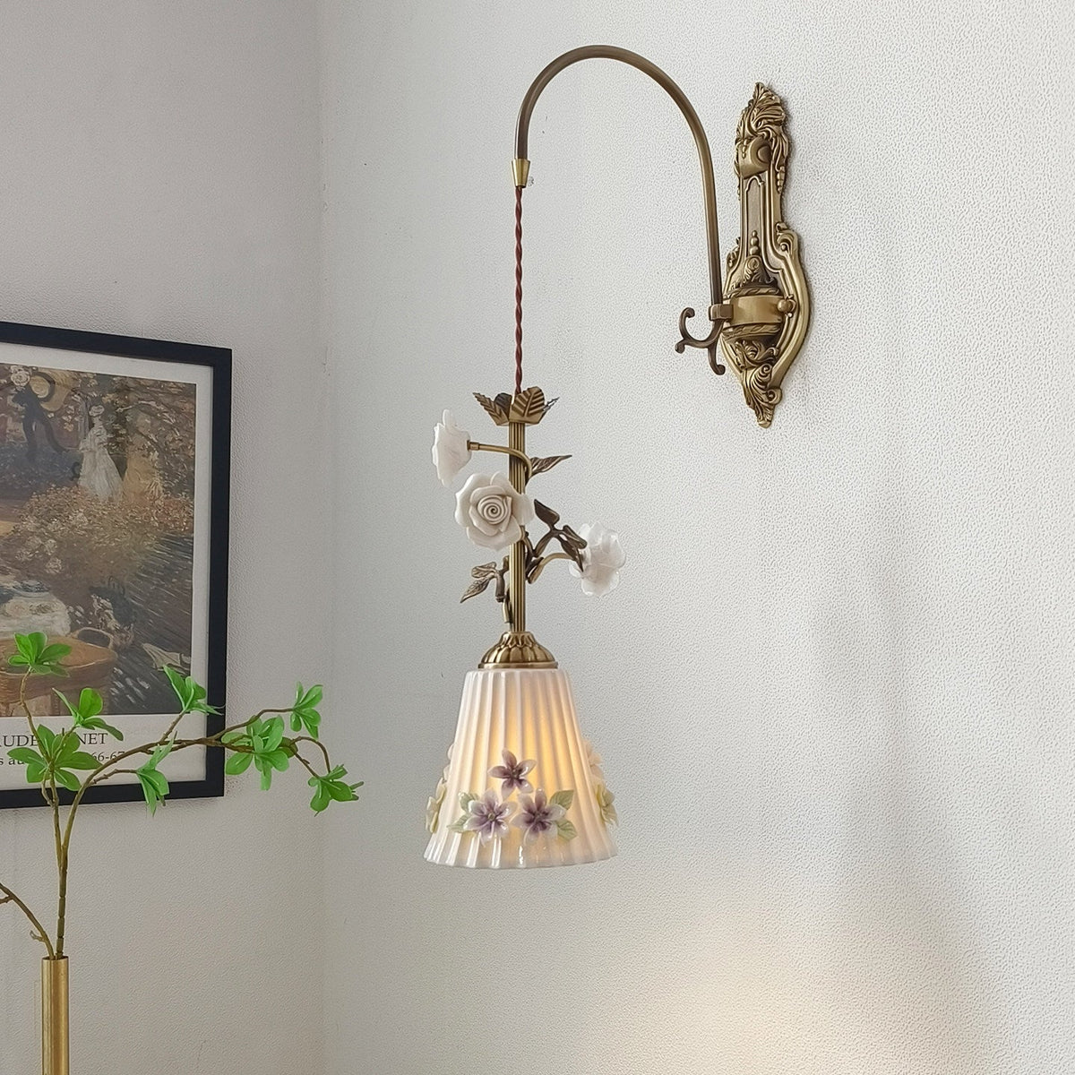 Maristelle Curated Solid Brass Wall Sconce – full fixture elevation view