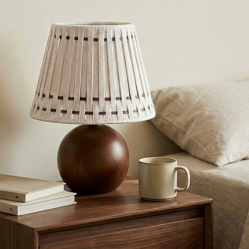 Marovia Curated Solid Hardwood Table Lamp – W 23cm x H 33cm  W 9.05 x H 12.9 finish configuration #1 #2