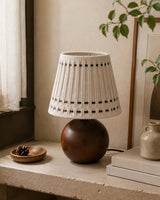 Marovia Curated Solid Hardwood Table Lamp – macro detail view