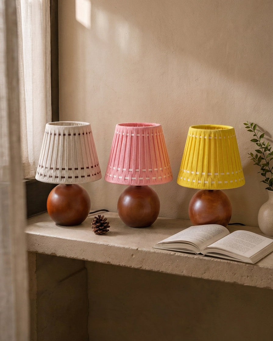 Marovia Curated Solid Hardwood Table Lamp – dimensional scale reference