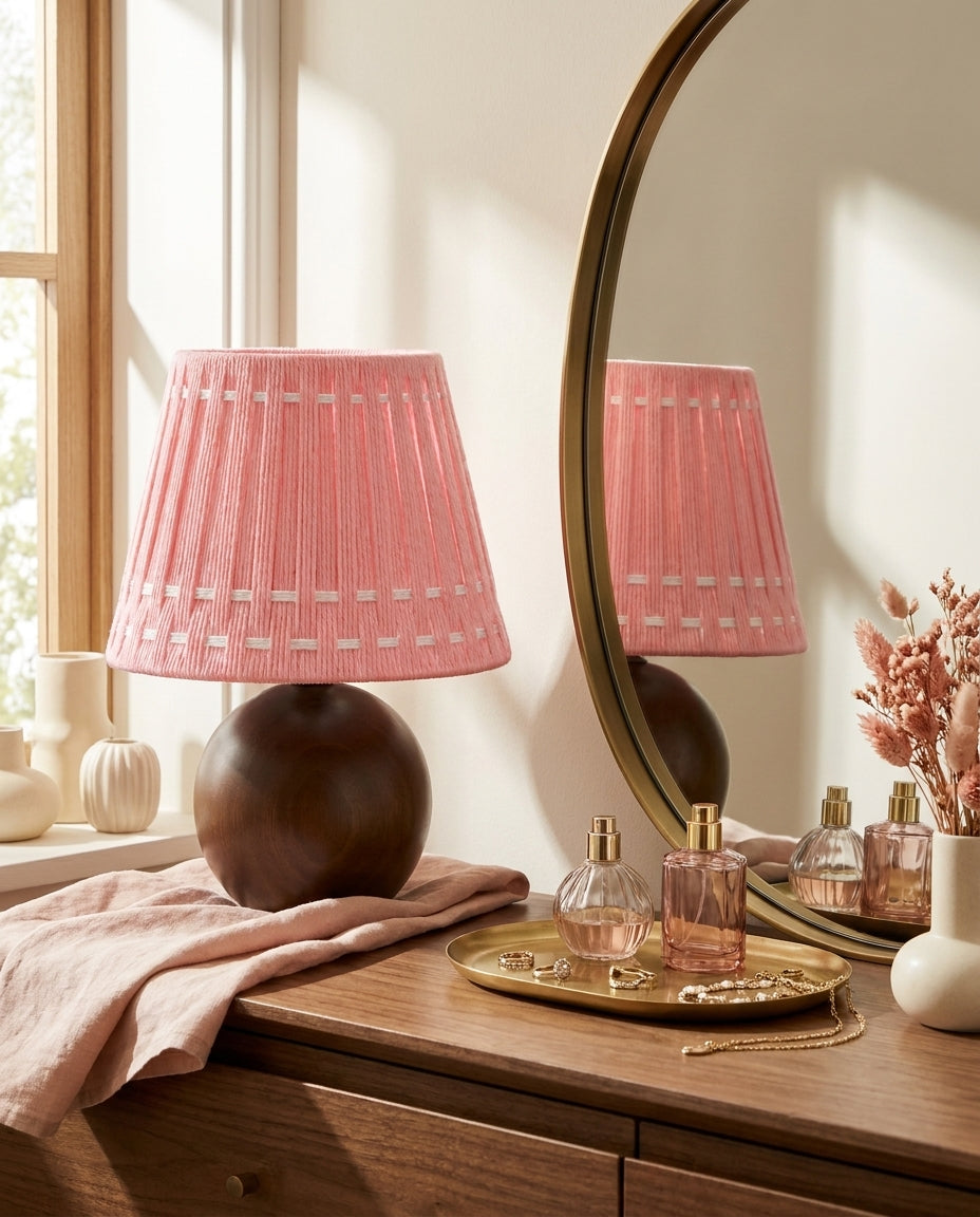 Marovia Curated Solid Hardwood Table Lamp – handcrafted surface texture