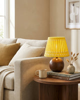 Marovia Curated Solid Hardwood Table Lamp warm illuminated room view