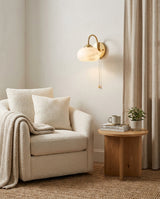Mayville Alabaster Wall Sconce – Ambient Illumination in Luxury Interior Setting View 8