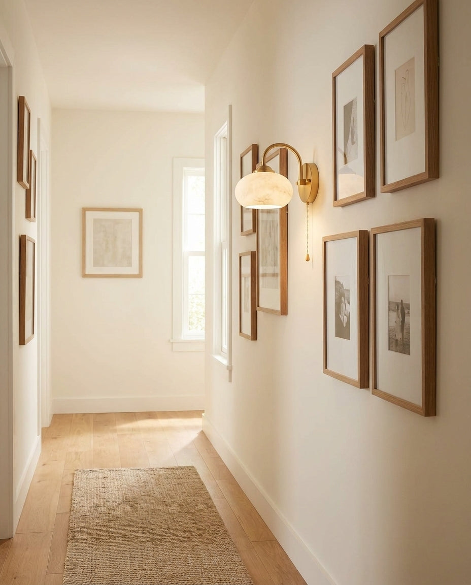 Mayville Alabaster Wall Sconce – Ambient Illumination in Luxury Interior Setting View 10