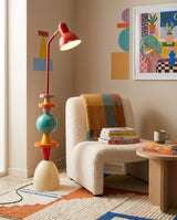 Iron & Glass craftsmanship detail on Mello Floor Curated Iron & Glass Floor Lamp