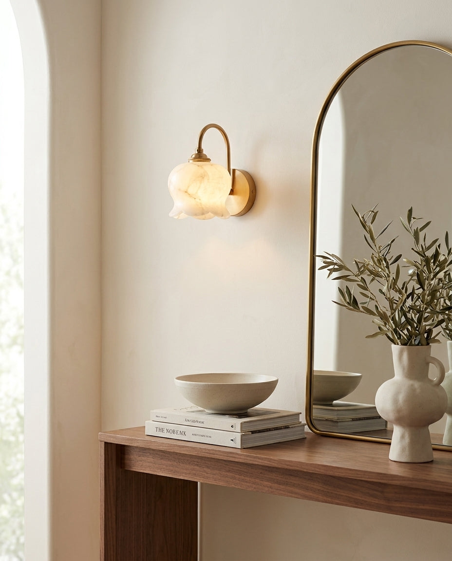 Millie Bells Alabaster Wall Sconce – Ambient Illumination in Luxury Interior Setting View 5