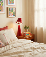 Mireva Curated Hand-Thrown Ceramic Table Lamp – illuminated warm ambiance setting
