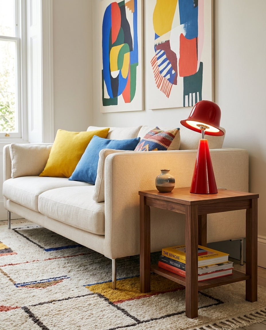 Mireva Curated Hand-Thrown Ceramic Table Lamp – structural canopy joint detail