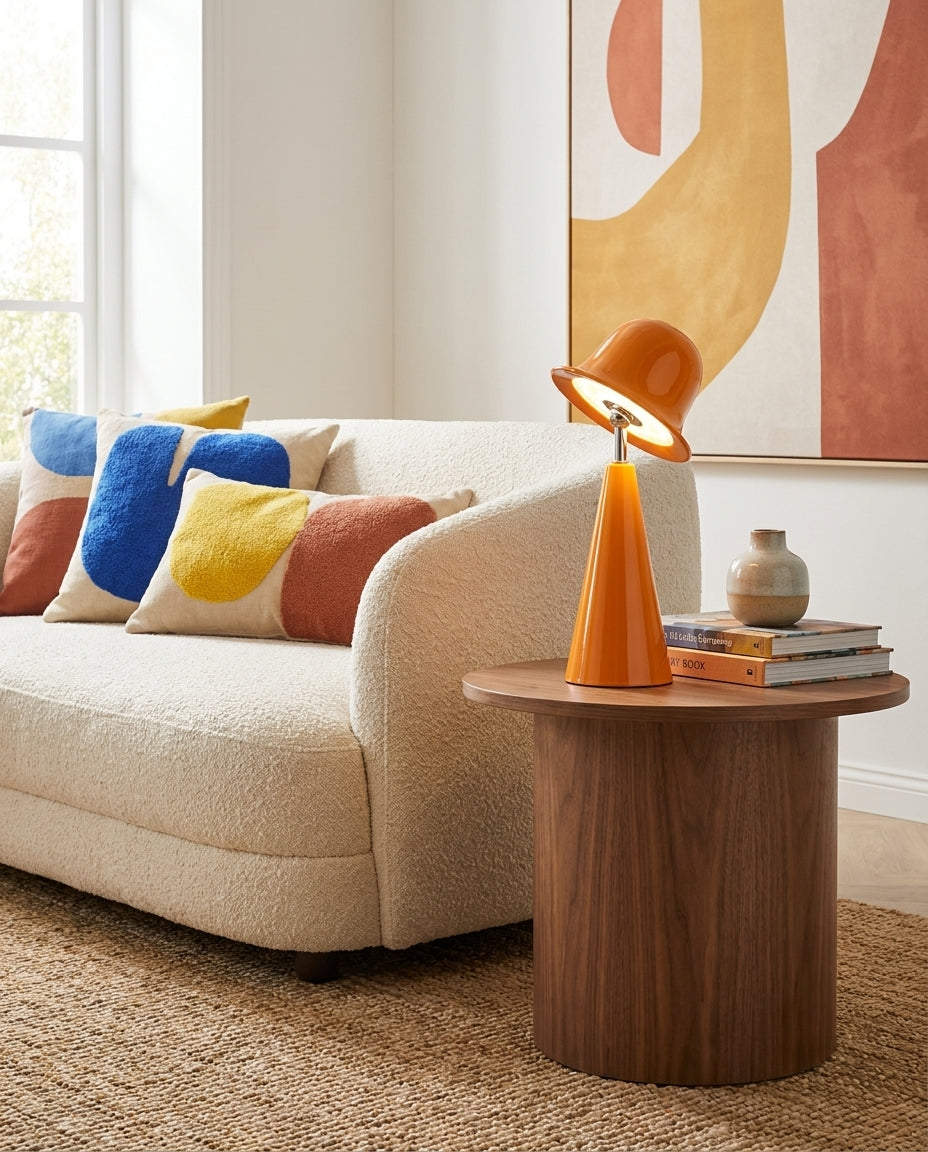 Mireva Curated Hand-Thrown Ceramic Table Lamp – spatial dining room perspective