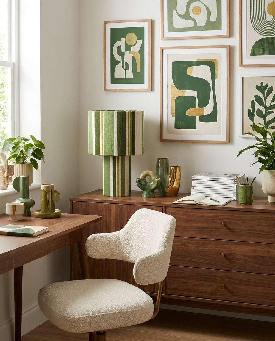 Modena Curated Finished Iron Table Lamp – illuminated warm ambiance setting