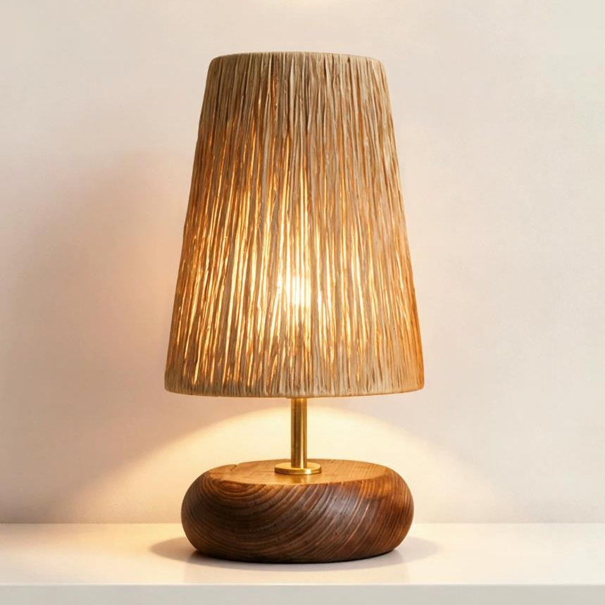 Norvane Curated Solid Brass Table Lamp – unlit natural material contrast