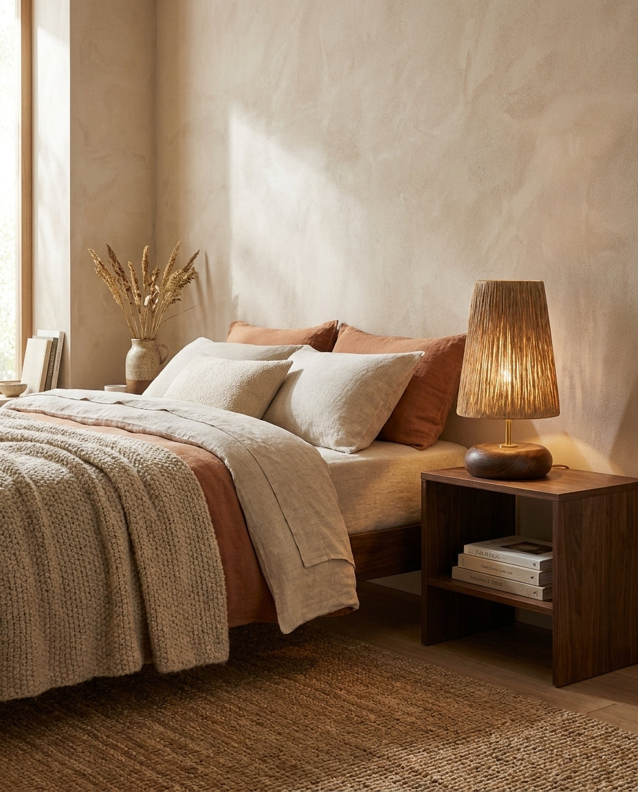 Norvane Curated Solid Brass Table Lamp – illuminated warm ambiance setting